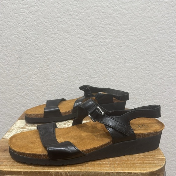 NAOT Pamela Black Leather Sandals Size 12 - Picture 4 of 7